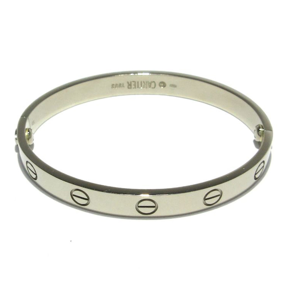 CARTIER Love Bracelet Bangle 18K White Gold RES56