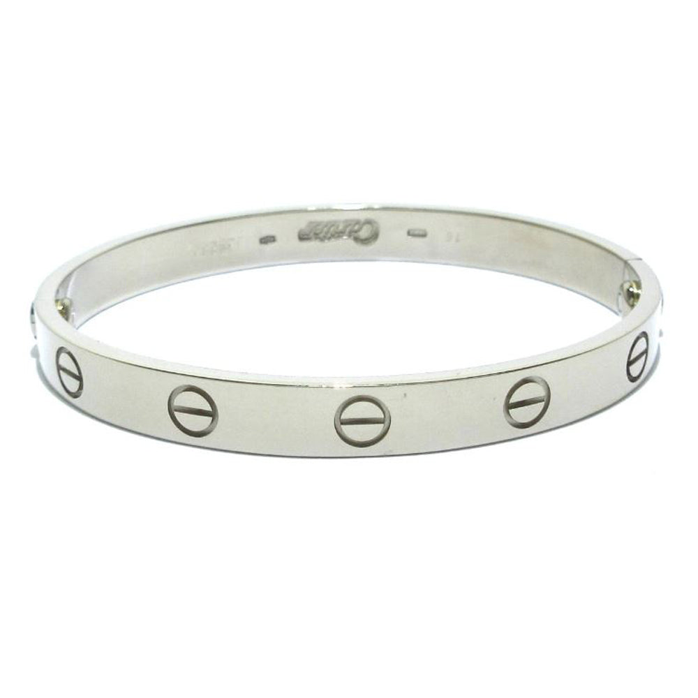 CARTIER Love Bracelet Bangle 18K White Gold RES57