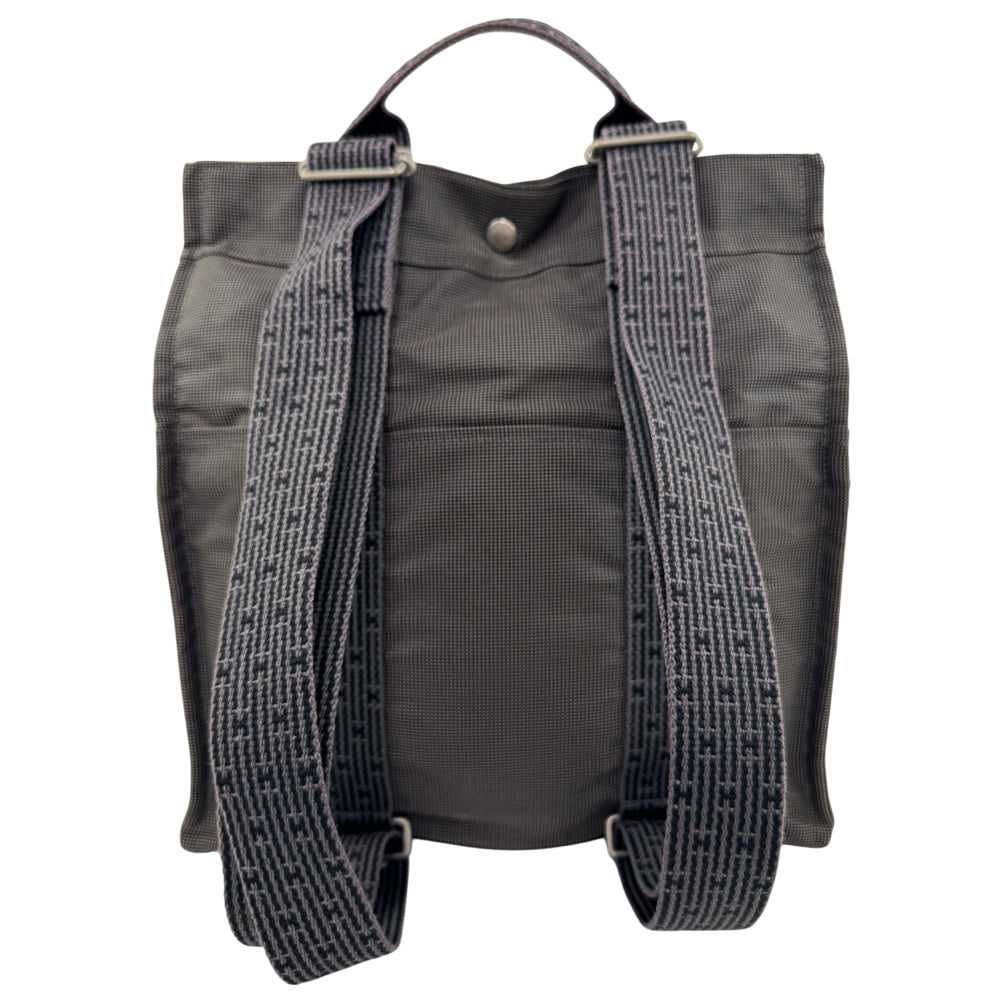 HERMES Herline Grey/Black Canvas Backpack LHQ2061