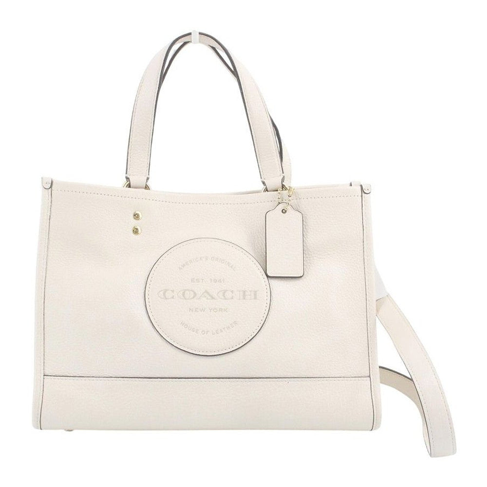 COACH Dempsey White Leather Carryall Shoulder Tote Bag LHQ2237