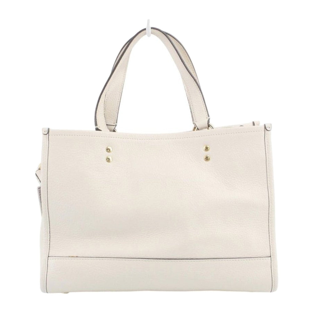 COACH Dempsey White Leather Carryall Shoulder Tote Bag LHQ2237