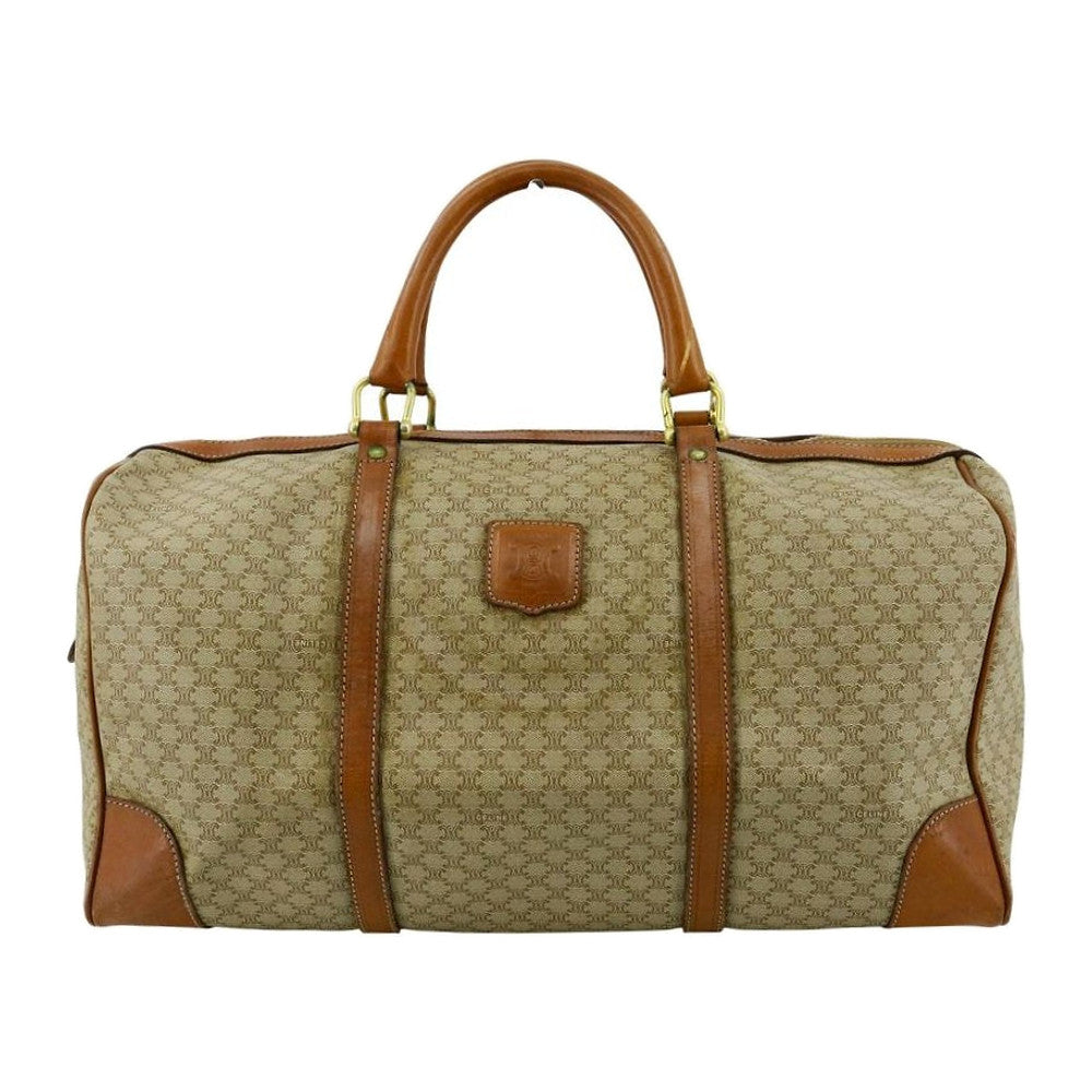 CELINE Light Brown Macadam Boston/Travel Bag LHQ2375
