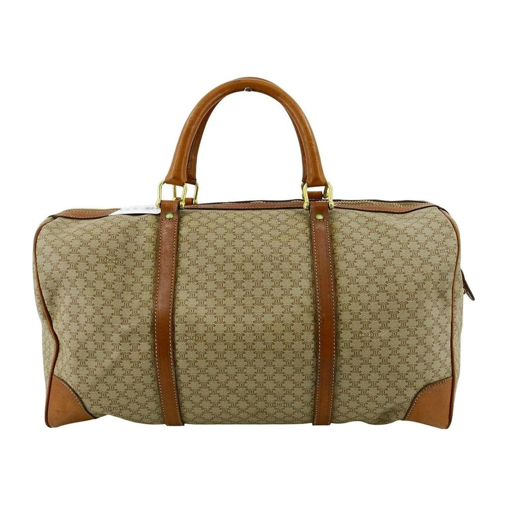 CELINE Light Brown Macadam Boston/Travel Bag LHQ2375