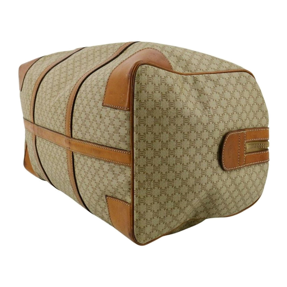 CELINE Light Brown Macadam Boston/Travel Bag LHQ2375