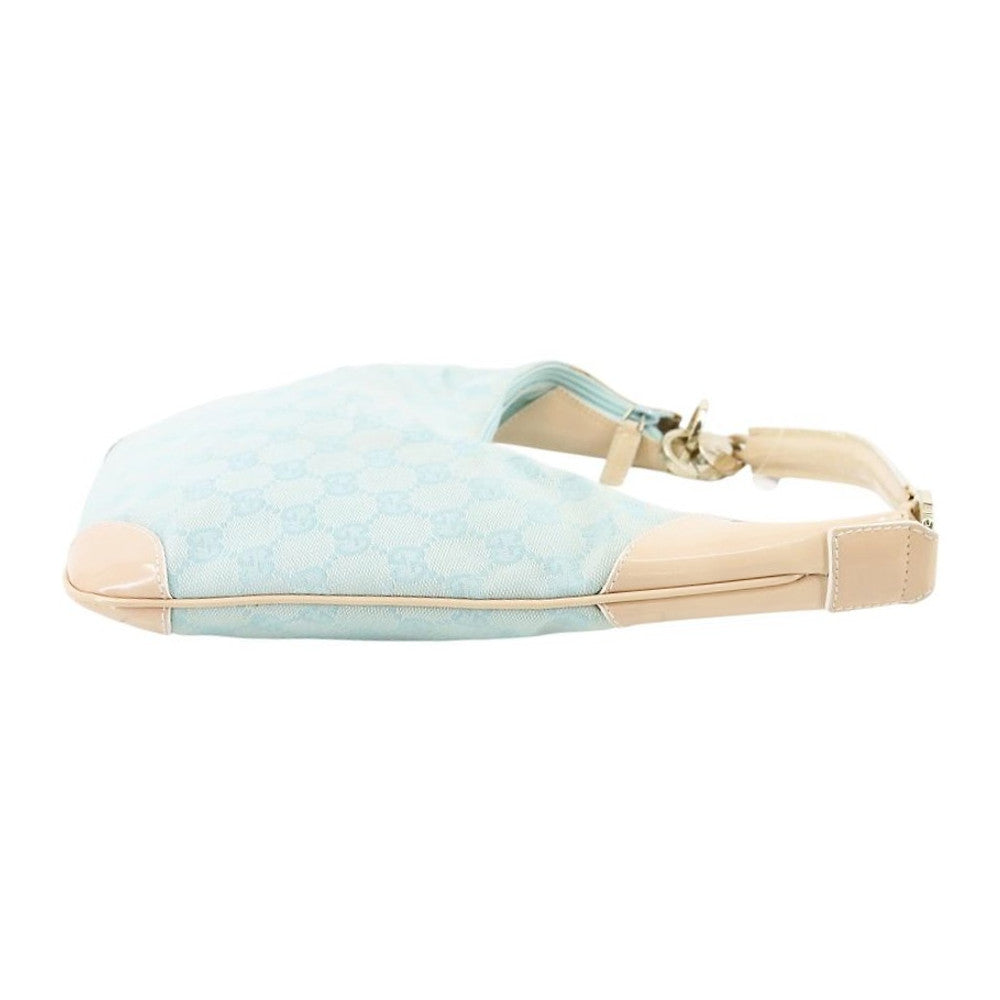 GUCCI GG Light Blue Canvas Hobo Shoulder Bag LHQ2423