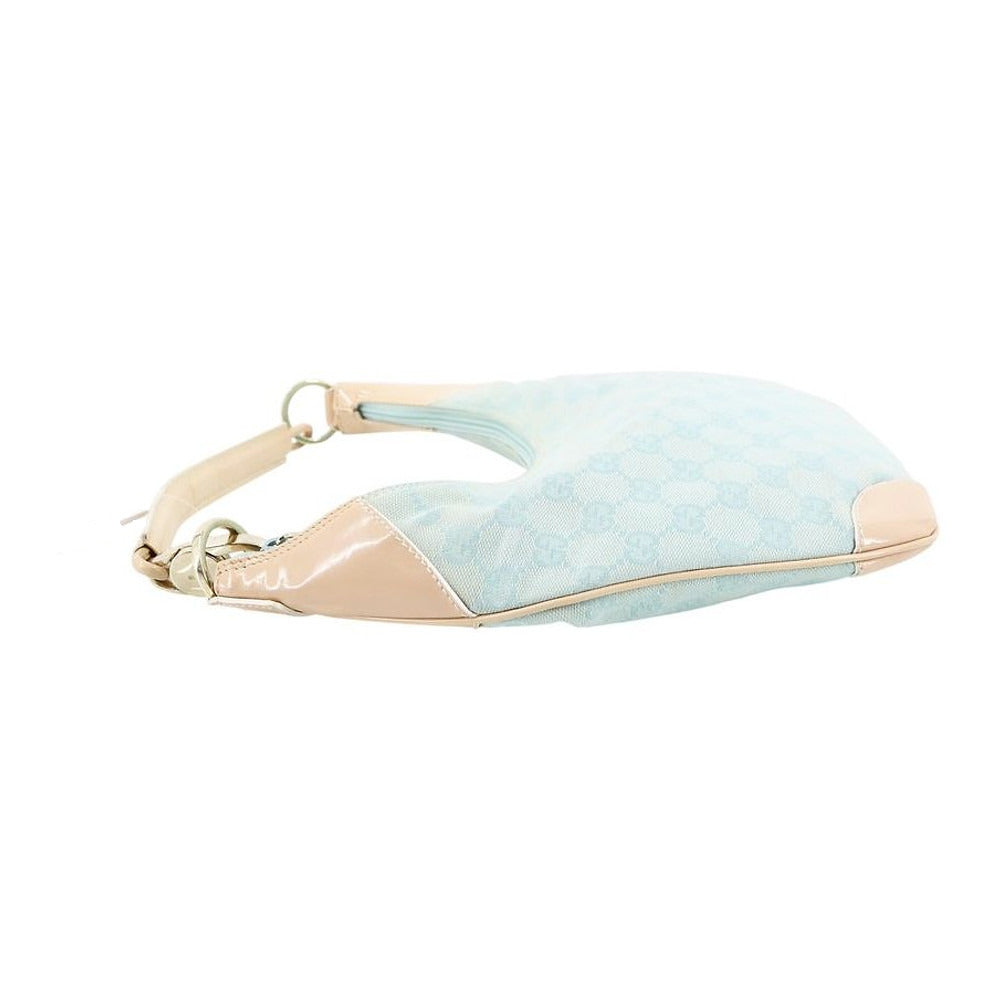 GUCCI GG Light Blue Canvas Hobo Shoulder Bag LHQ2423