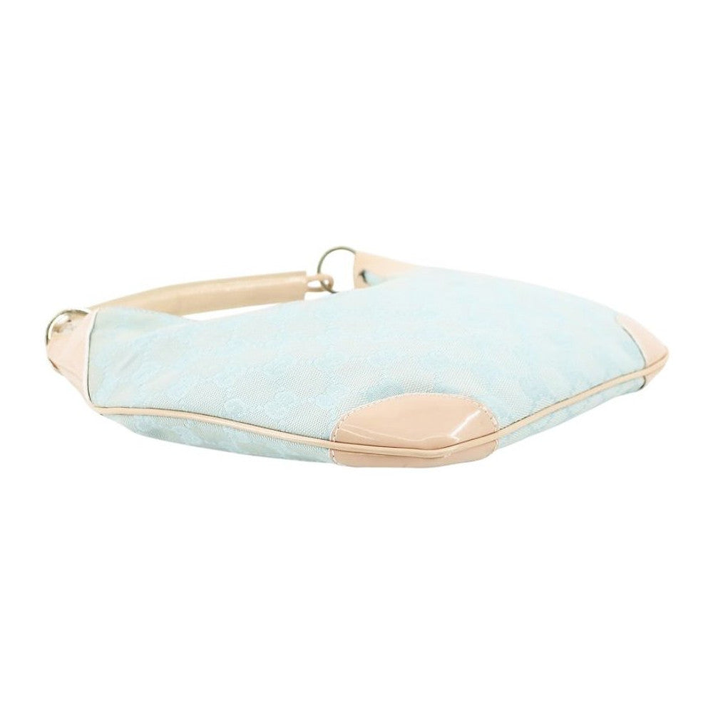 GUCCI GG Light Blue Canvas Hobo Shoulder Bag LHQ2423