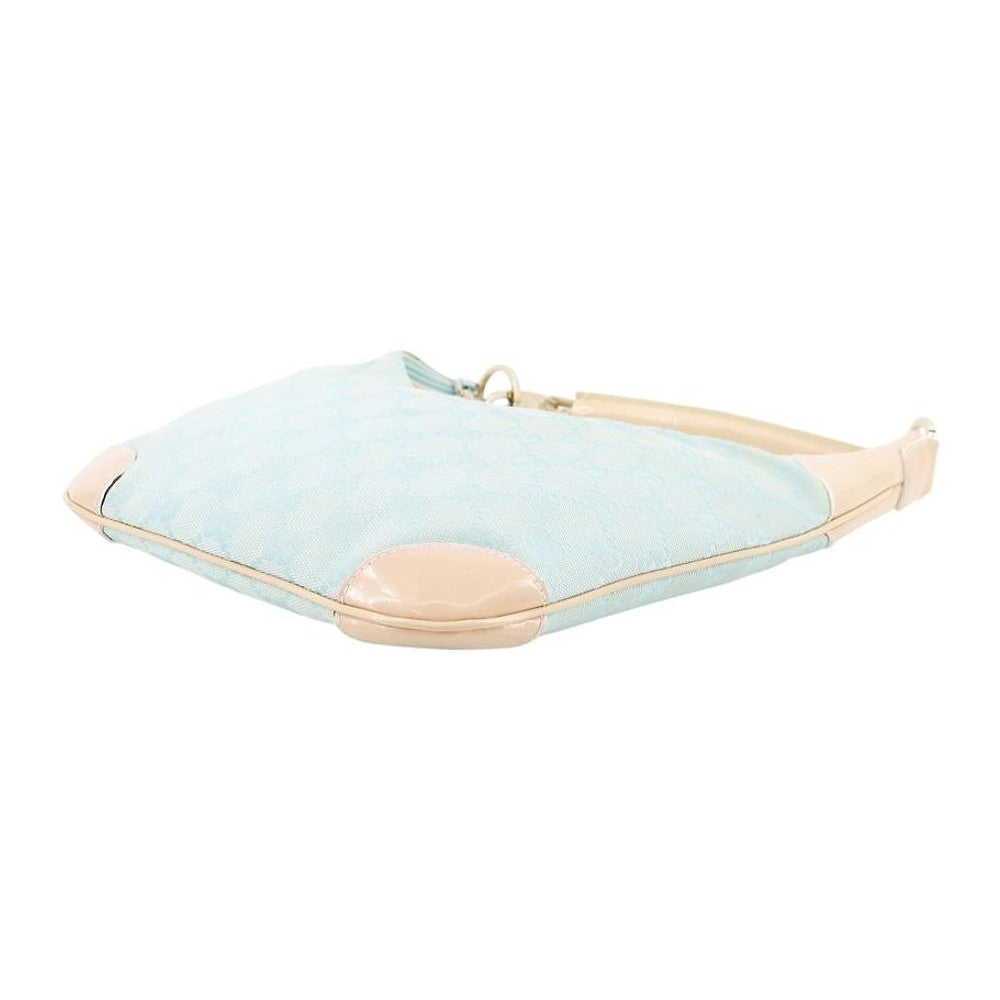 GUCCI GG Light Blue Canvas Hobo Shoulder Bag LHQ2423