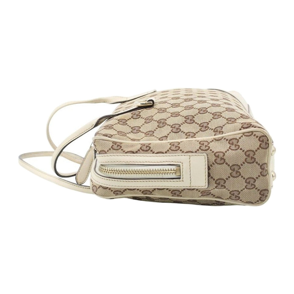 GUCCI GG New Britt Brown Canvas Boston Shoulder Bag LHQ2427
