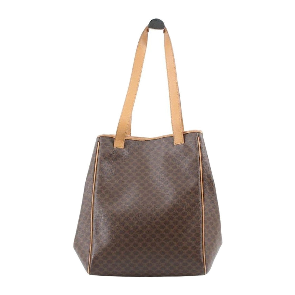 CELINE Brown Macadam Shoulder Tote Bag LHQ2428
