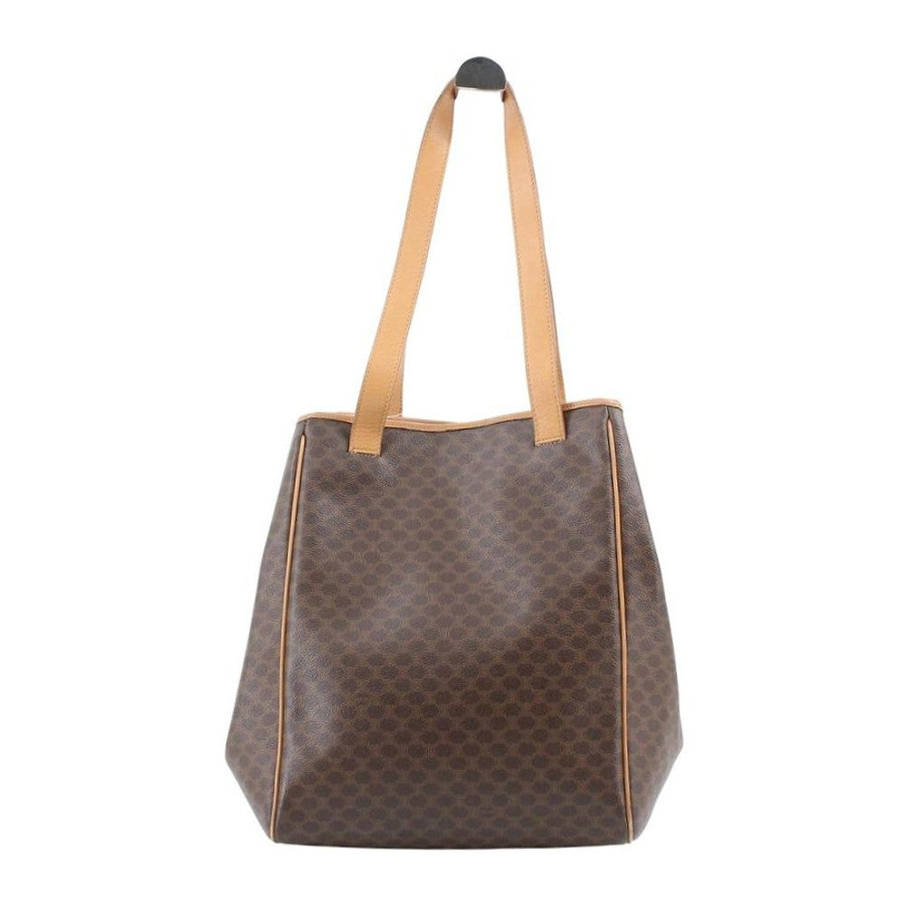 CELINE Brown Macadam Shoulder Tote Bag LHQ2428
