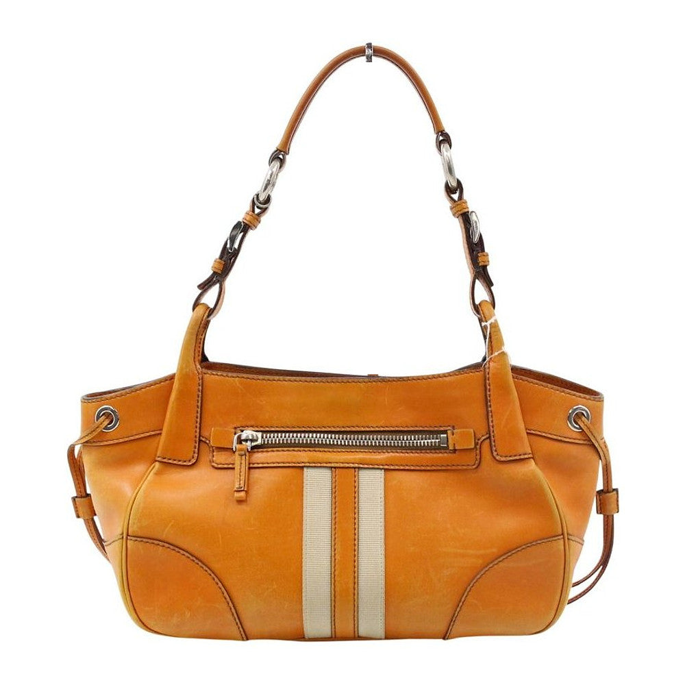 PRADA Paglia Orange Leather Shoulder Bag LHQ2432
