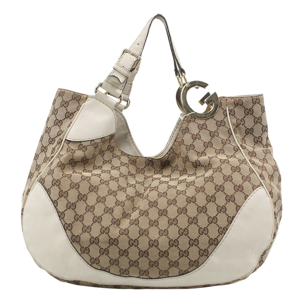 GUCCI GG Canvas Charlotte Shoulder Bag White LHQ2494