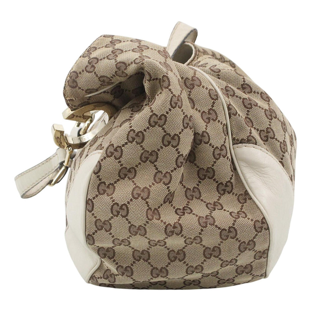 GUCCI GG Canvas Charlotte Shoulder Bag White LHQ2494