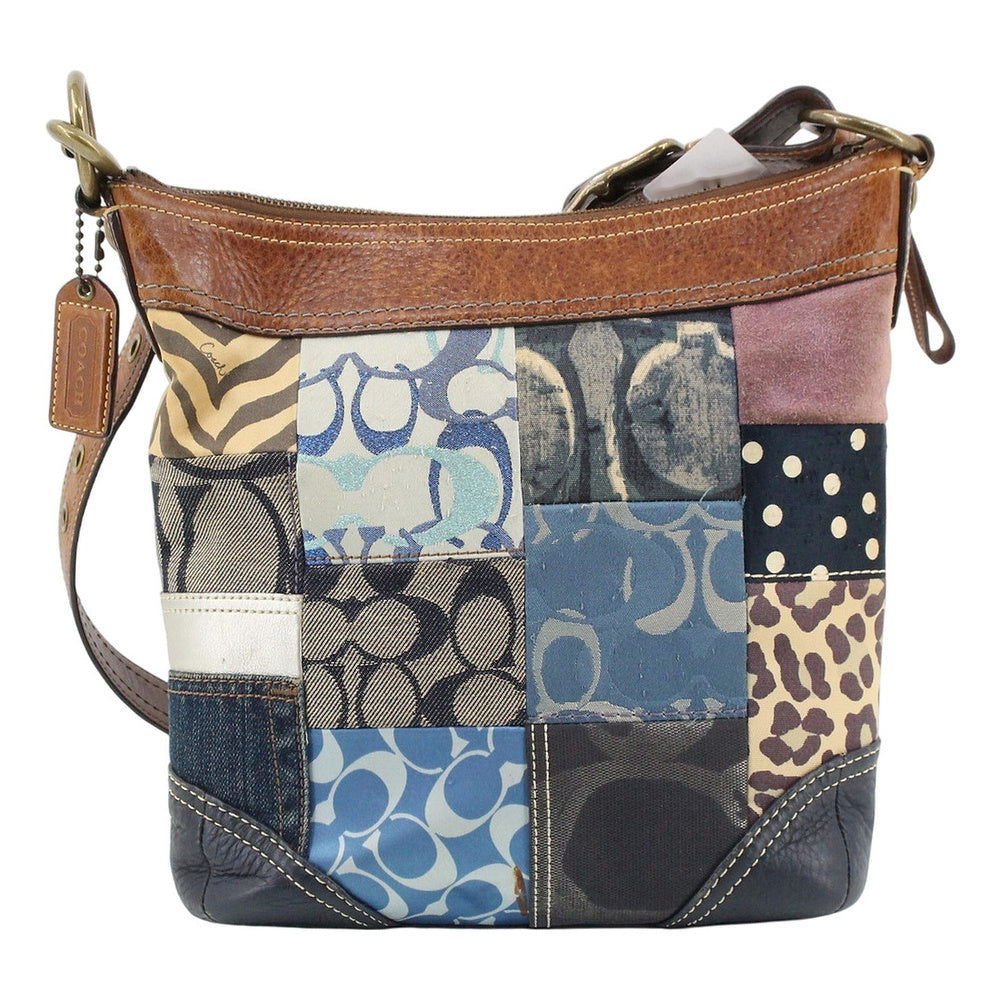 COACH Signature Denim Patchwork Shoulder Bag LHQ2495