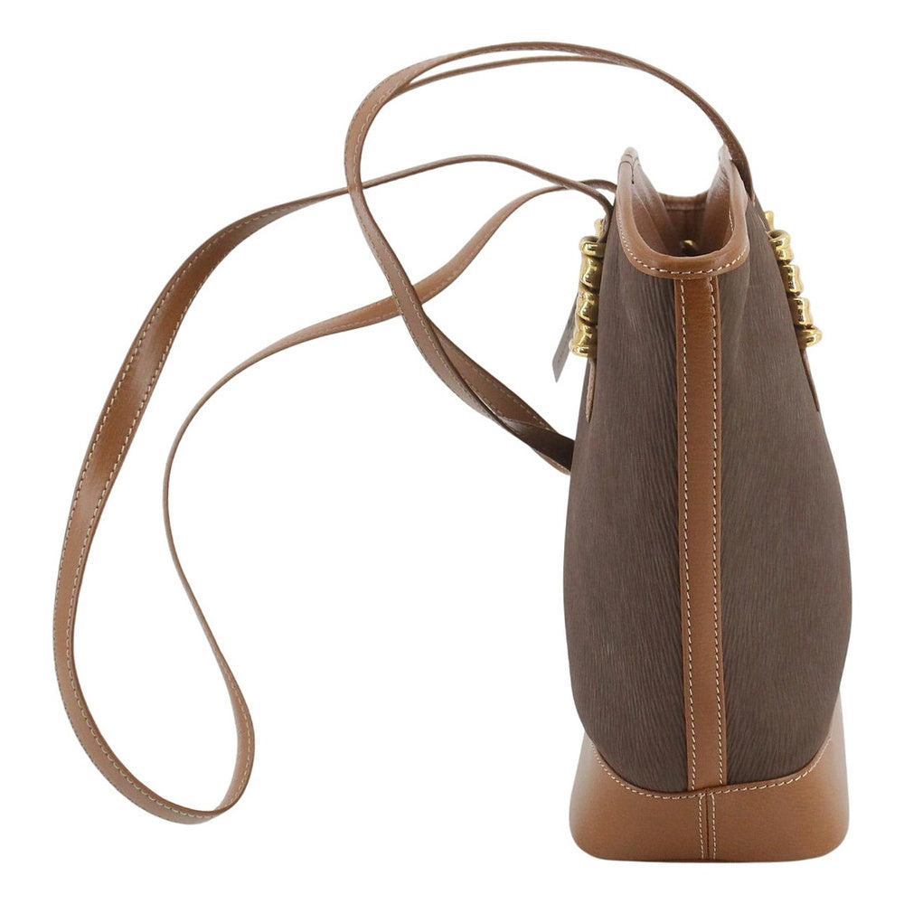 LOEWE Velazquez Leather Shoulder Bag Brown LHQ2506
