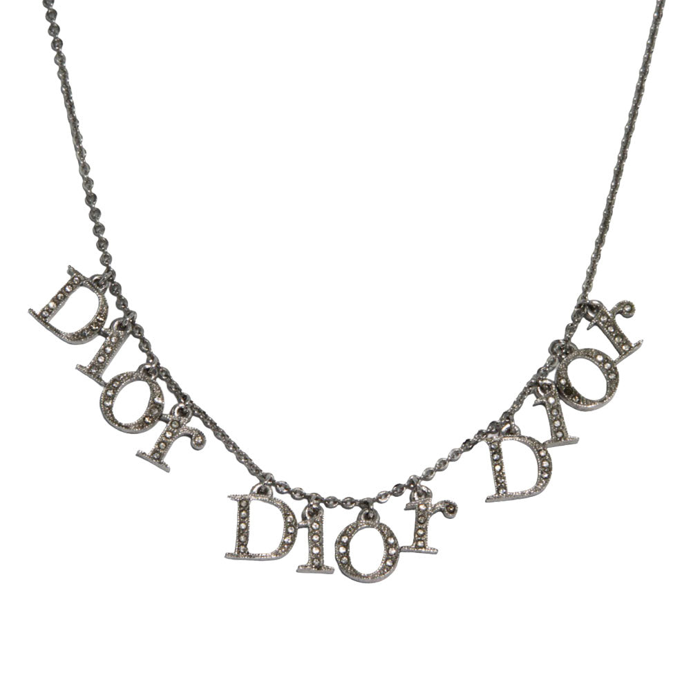 CHRISTIAN DIOR Collar Plata Transparente Pedrería LHQ107